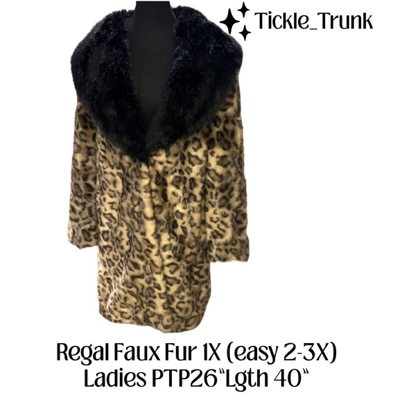 Regal Wear Jackets & Blazers - Leopard Print 2-3X Faux Fur Jacket with Black Collar